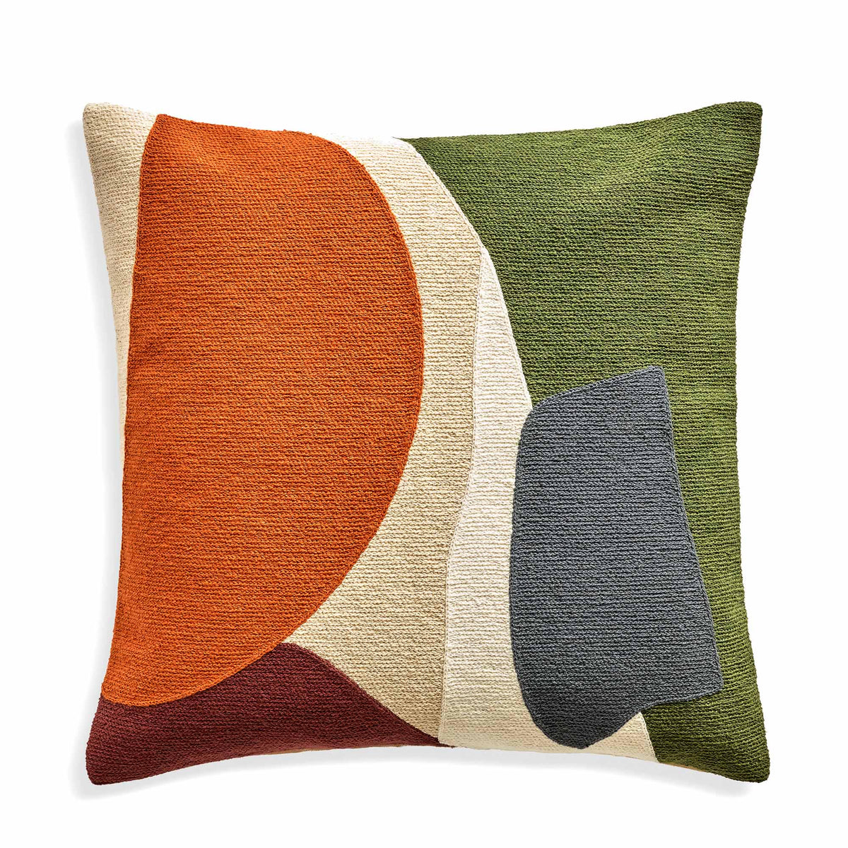 Habitat cushion autumn abstract crewel pattern 43cm, UK version