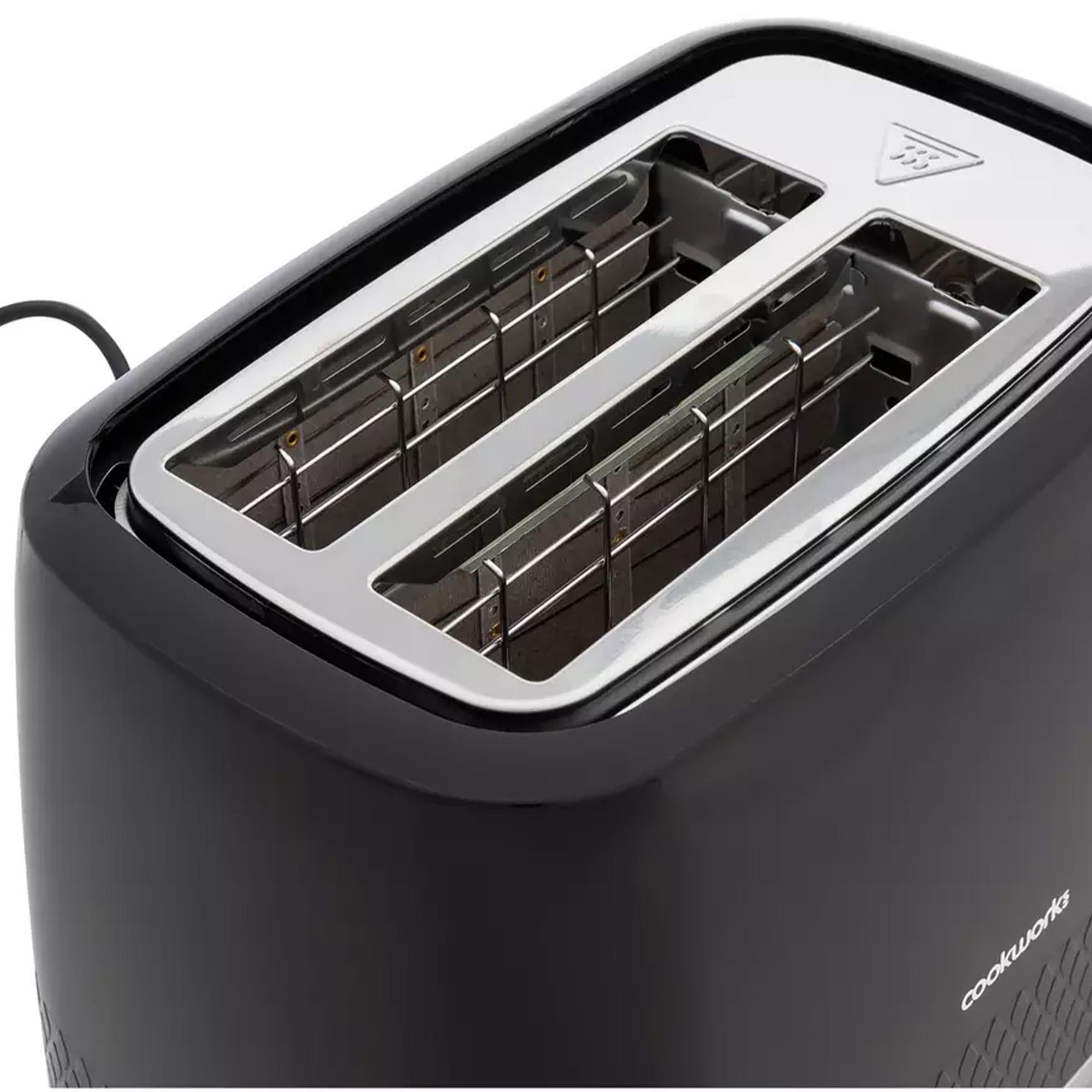 Cookworks Selcey 2 Slice Toaster Black model - British product