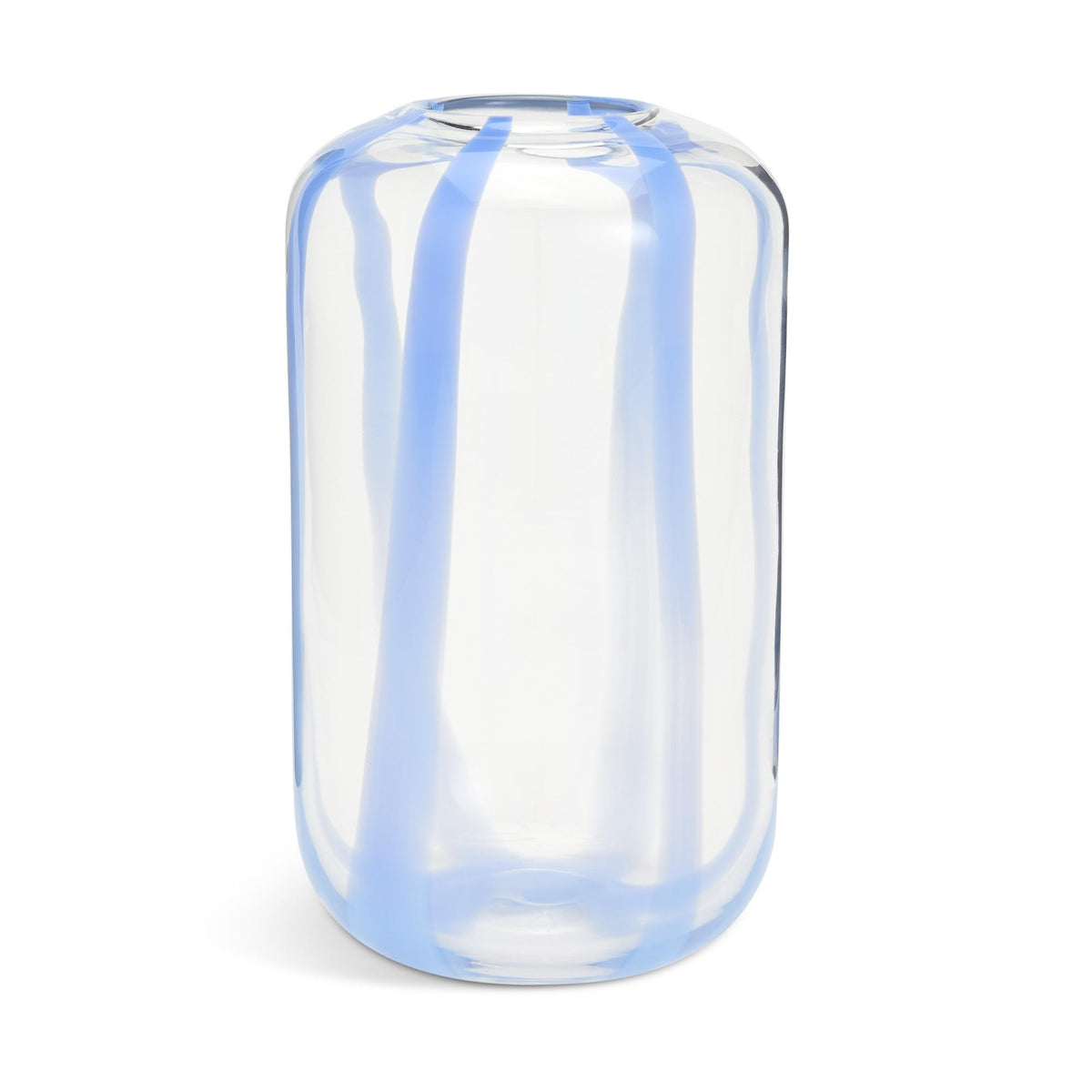 Habitat glass vase Blue Stripe 28.8cm height, UK version