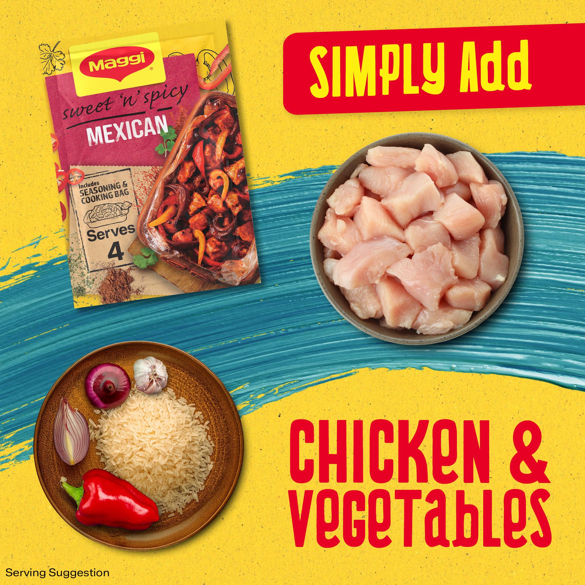 Maggi sweet and spicy Mexican chicken recipe mix 38g, UK version