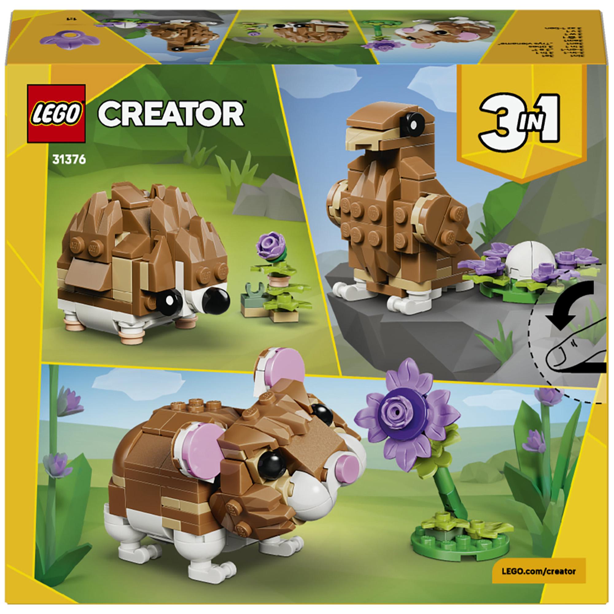 LEGO Creator 3in1 hamster with flower building set 166 pieces, imported from the UK