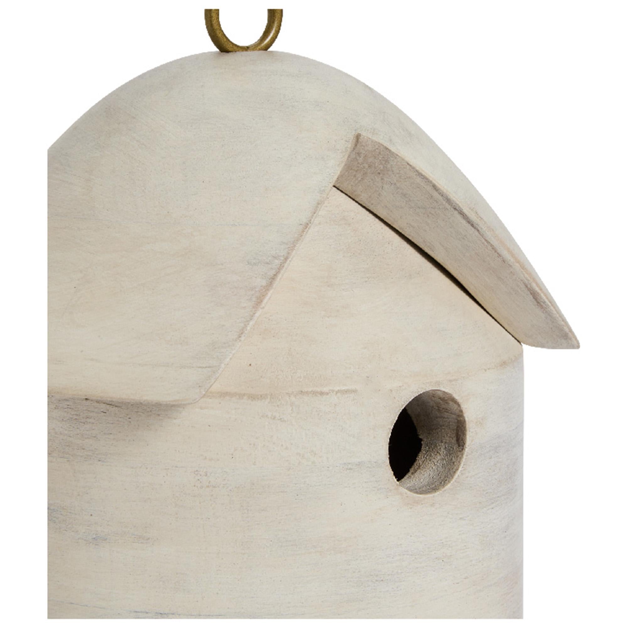 Sainsbury's cream mango wood bird house, imported from the UK