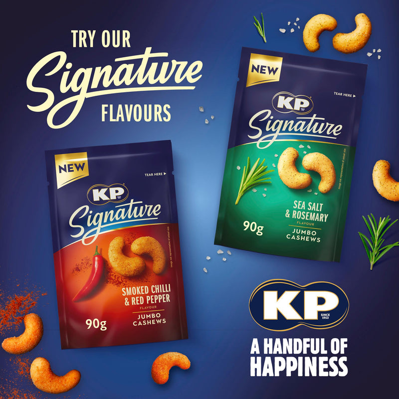 KP Signature Smoked Chilli Red Pepper Cashews 90g, UK version