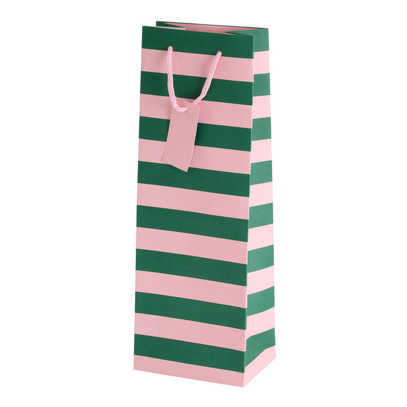 Sainsbury's Home green and pink stripe bottle bag H35cm, UK version
