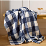 Sainsbury's Home Fleece Throw Navy Check 125x150cm (British brand)