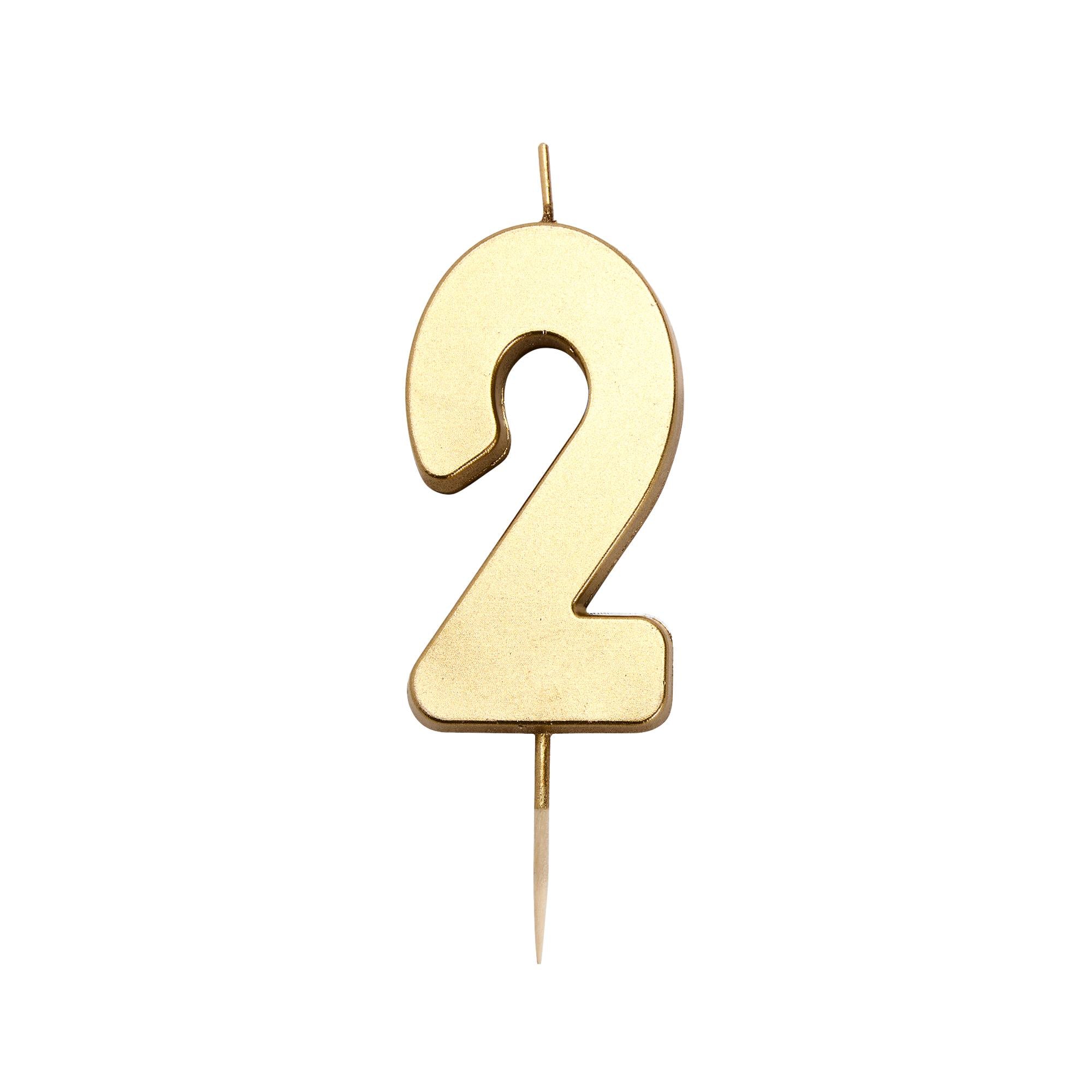 Sainsbury's Home gold number 2 candle 8x6cm - British product