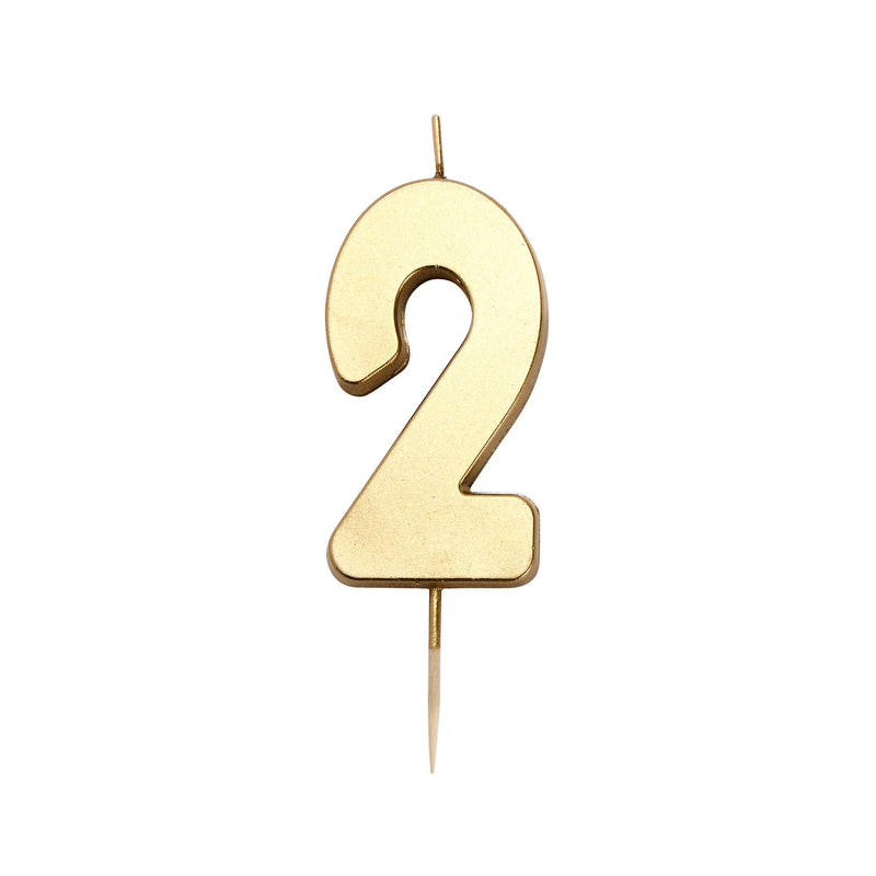 Sainsbury's Home gold number 2 candle 8x6cm - British product