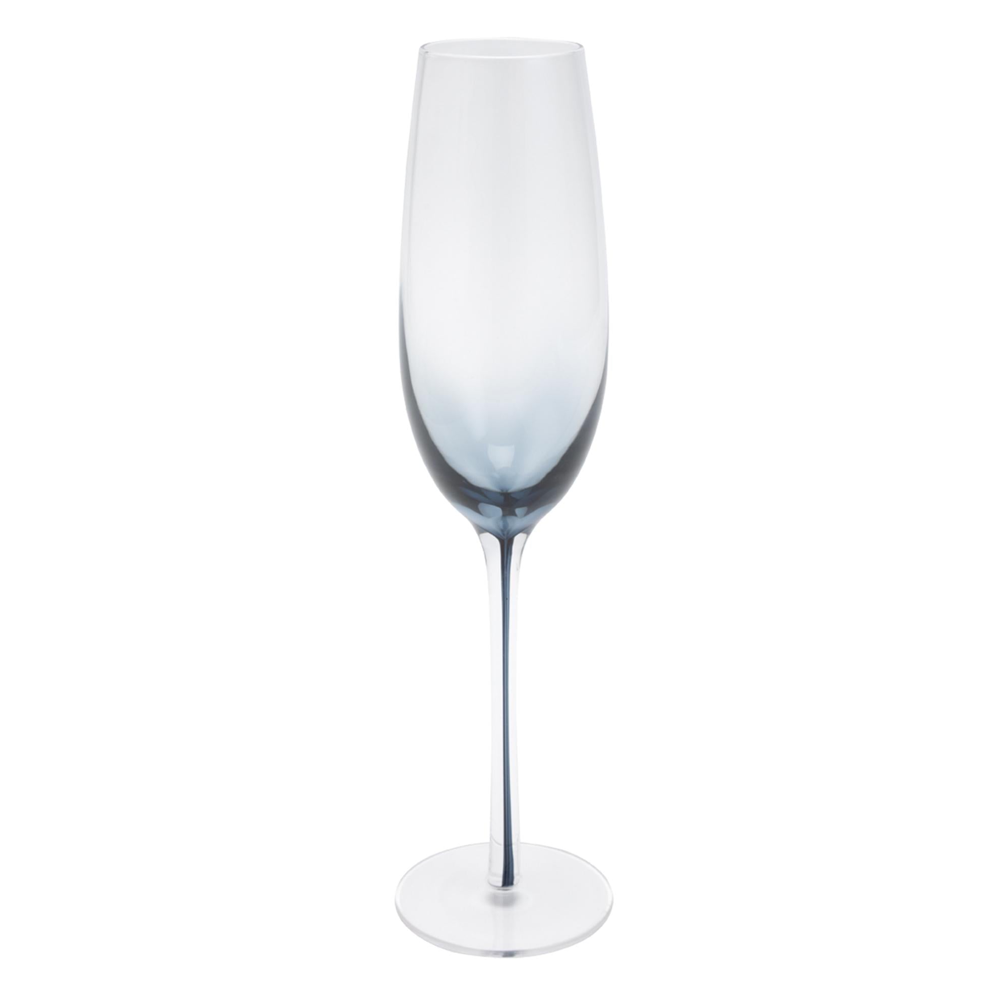 Habitat Navy Blue Stem Champagne Flute Glass, UK version