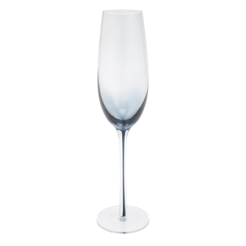 Habitat Navy Blue Stem Champagne Flute Glass, UK version