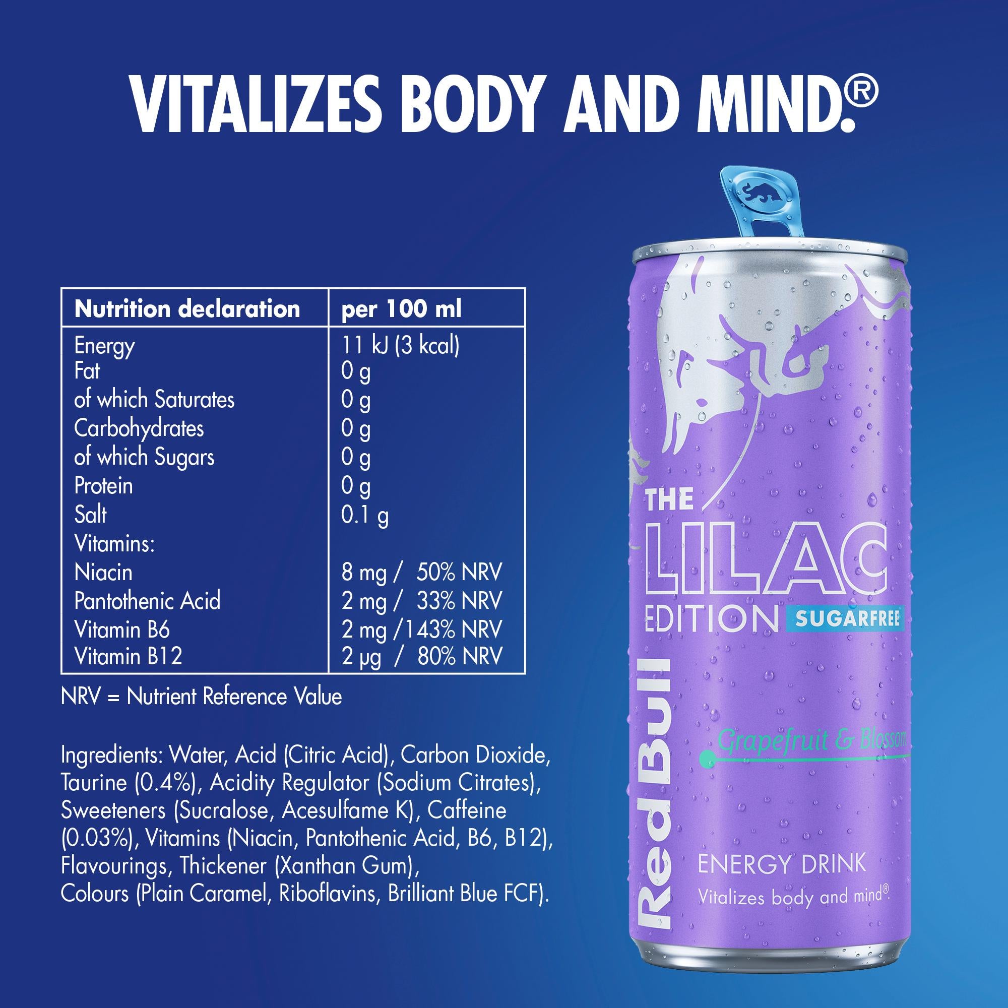 Red Bull Sugar Free Grapefruit 4 x 250ml , imported from the UK