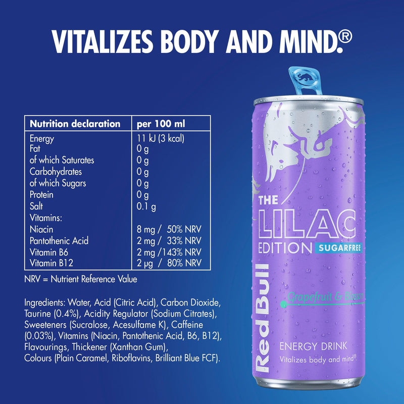 Red Bull Sugar Free Grapefruit 4 x 250ml , imported from the UK