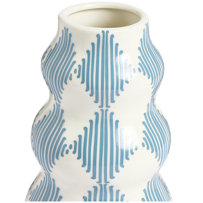 Habitat Harlequin Wiggle ceramic vase blue 25cm, UK version
