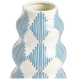 Habitat Harlequin Wiggle ceramic vase blue 25cm, UK version