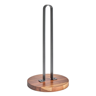 Sainsburys Habitat Acacia Wood Steel Kitchen Roll Holder 30cm- Buy online at McGrocer