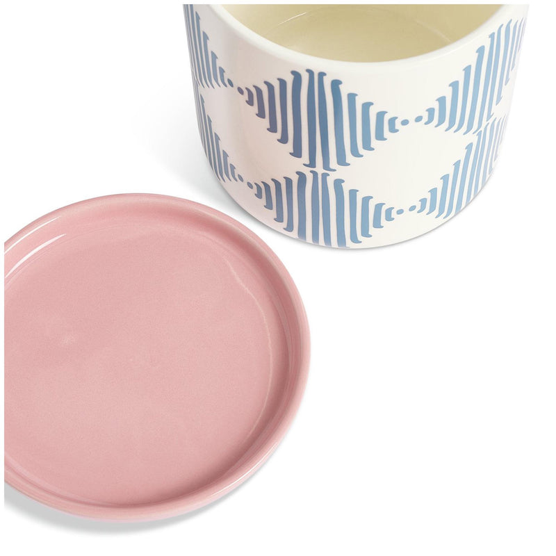 Habitat Harlequin ceramic planter with saucer, imported from the UK