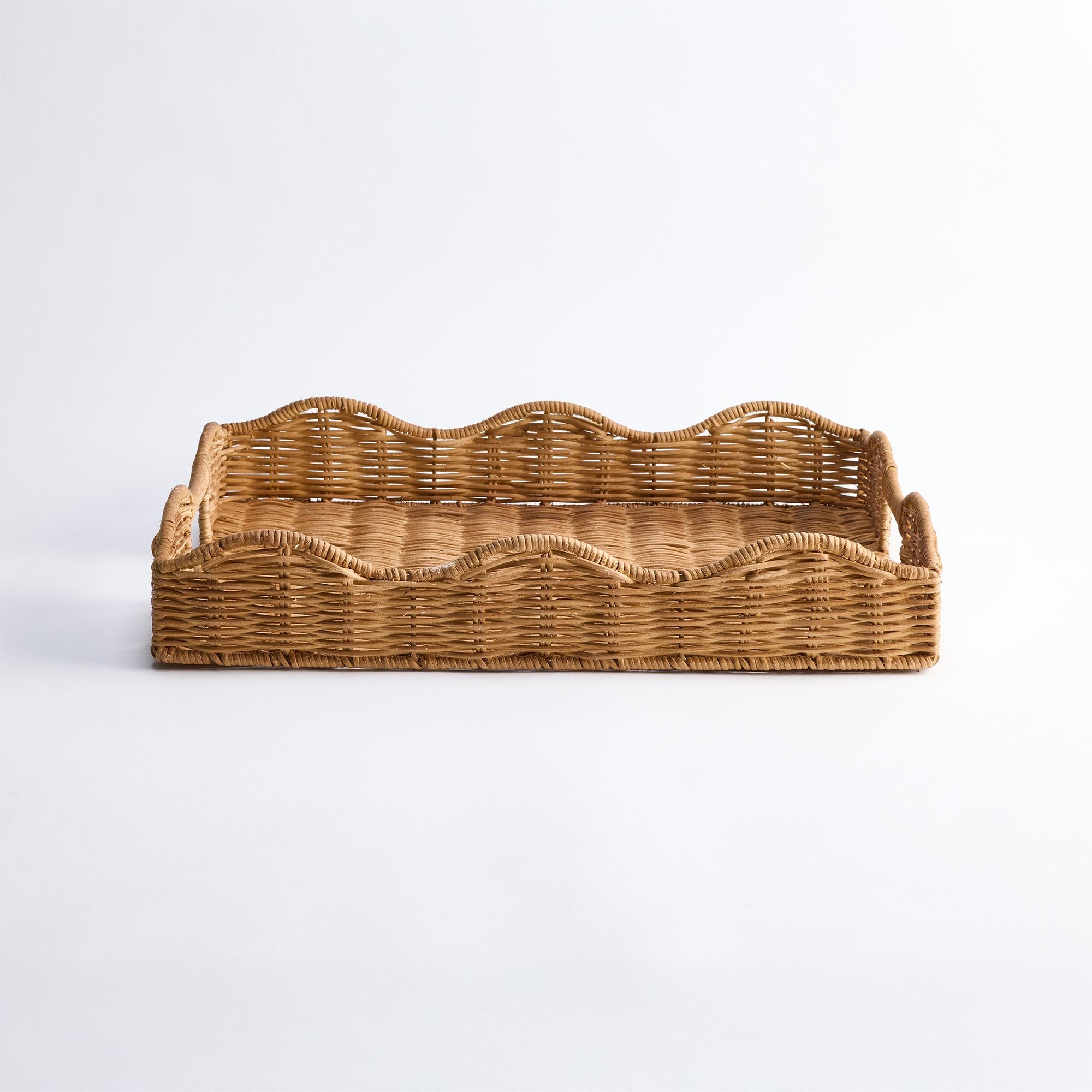 Habitat Rattan Serving Tray Coffee Table 45x35cm, UK version