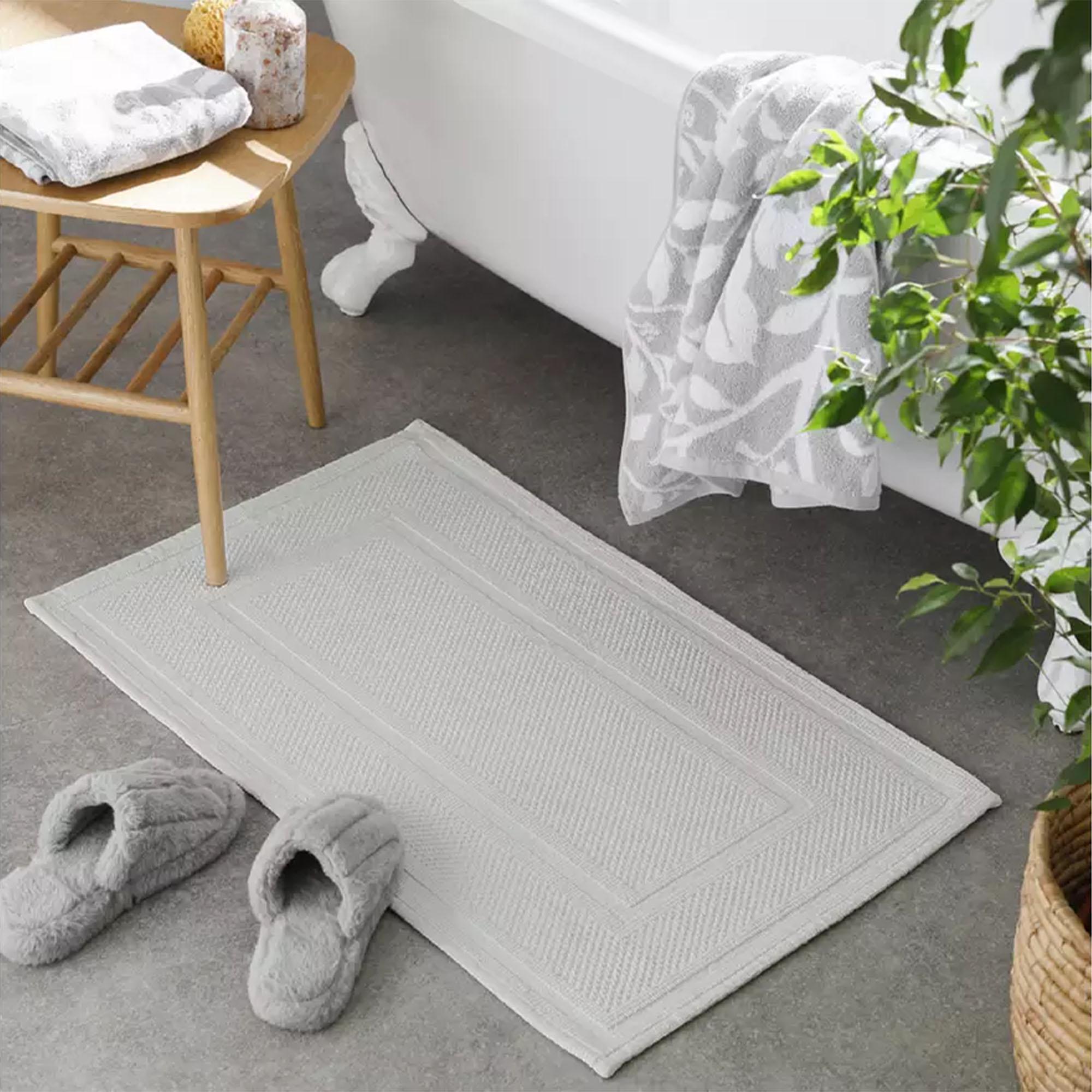 Habitat Cotton Textured Bath Mat Dove Grey 80x50cm, UK version