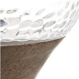Habitat hurricane candle holder hammered glass wooden base (British brand)