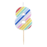 Sainsbury's Home rainbow number 8 candle - British product