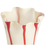 Habitat milk glass handkerchief red stripe vase, imported from the UK
