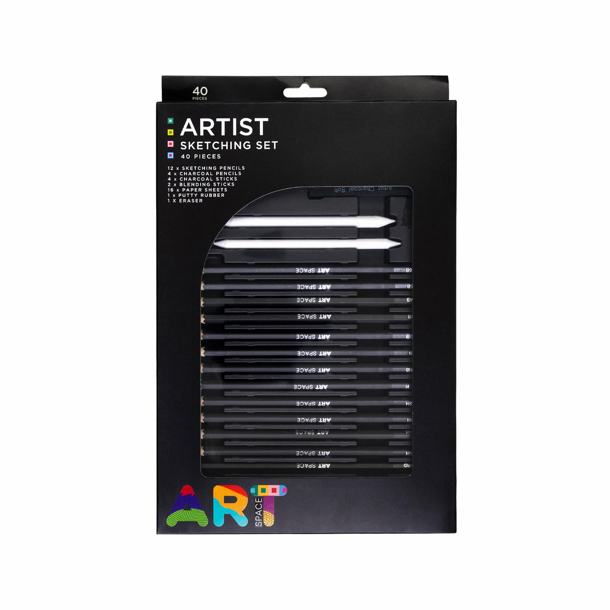 ArtSpace 40-piece sketching art set pencils eraser - British product