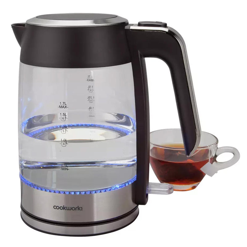 Cookworks electric kettle illuminating glass 1.7 Litre - British product