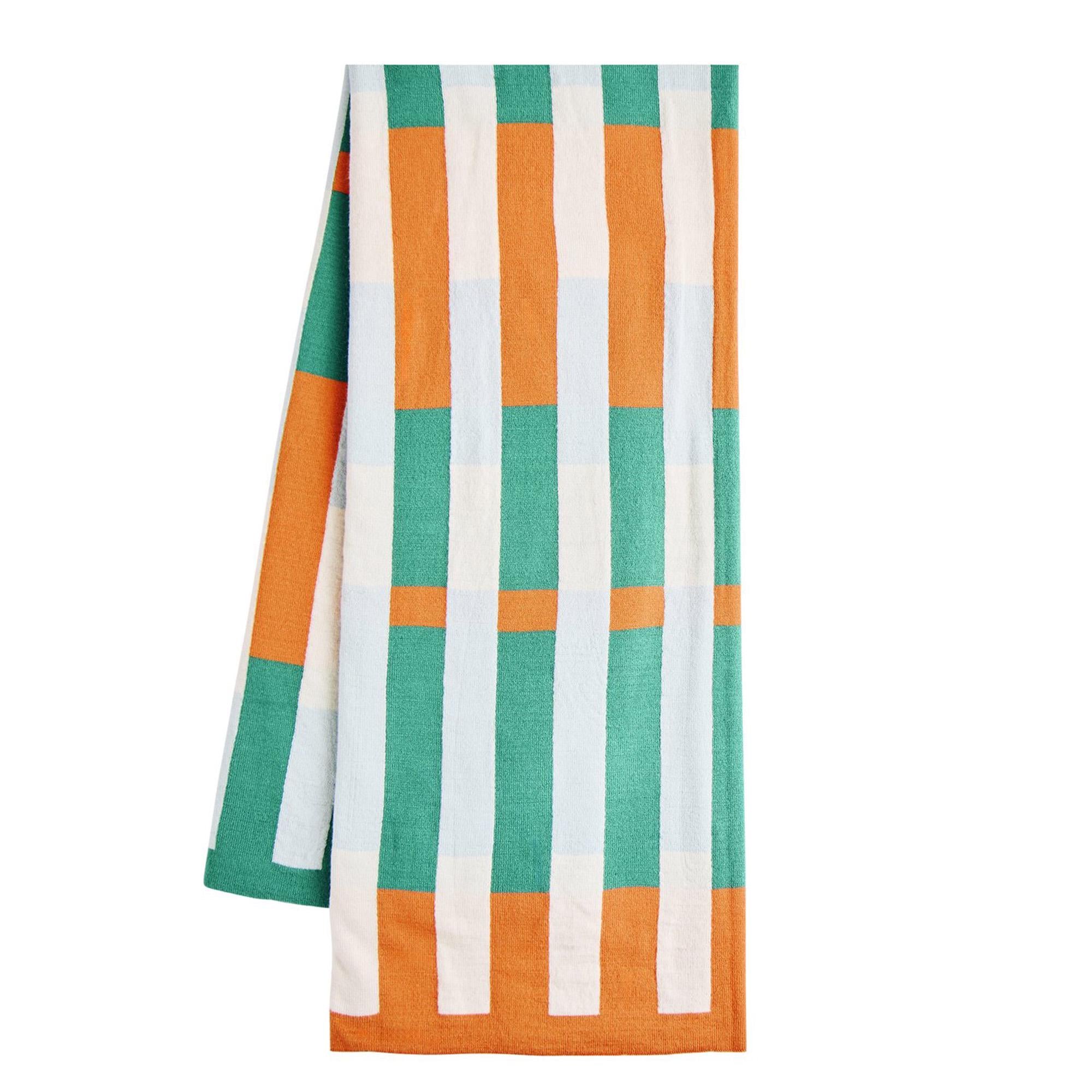 Habitat knitted throw blue and rust 125x150cm, UK version