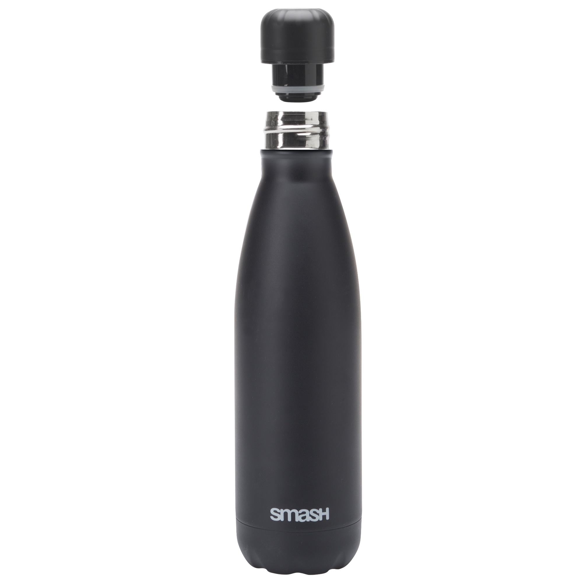 Smash Black Stainless Steel Bottle 500ml (British brand)