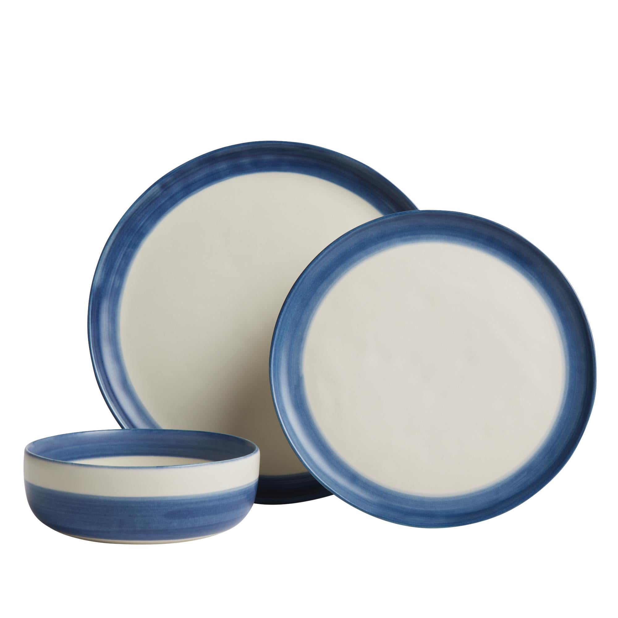Habitat Artisan Stripe Side Plate Blue 22.5cm, UK version