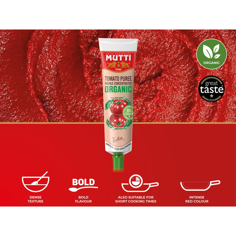 Mutti organic double concentrated tomato puree 185g, UK version