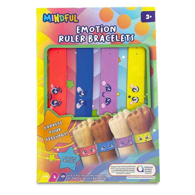 Emotion Ruler Bracelet Assorted Multi-coloured 4 Pack, imported from the UK