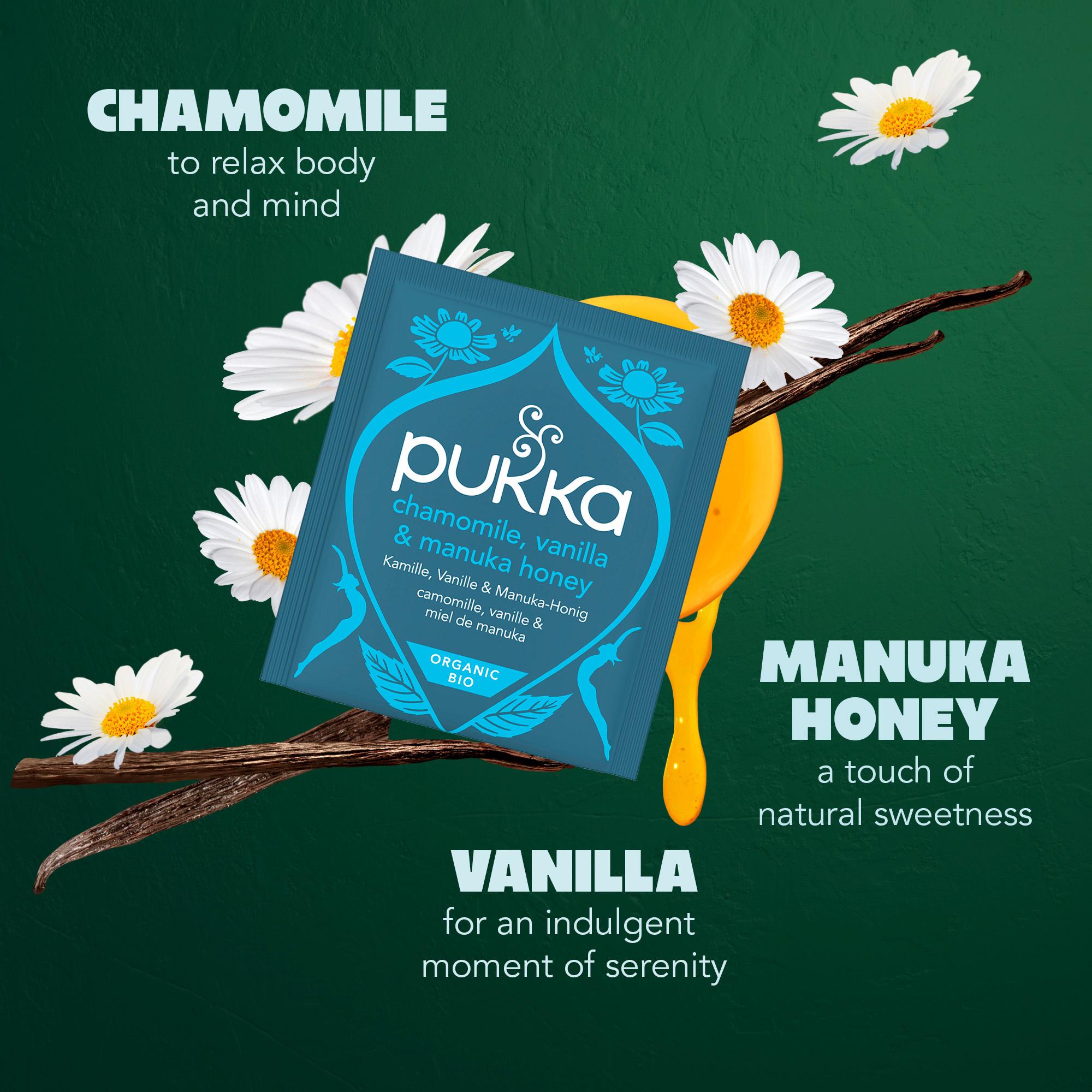Pukka chamomile vanilla manuka honey tea 20 bags (British brand)