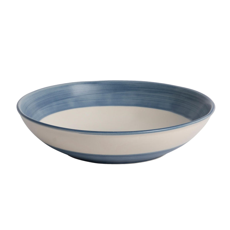 Habitat Artisan Stripe Blue Stoneware Pasta Bowl 22.5cm, UK version