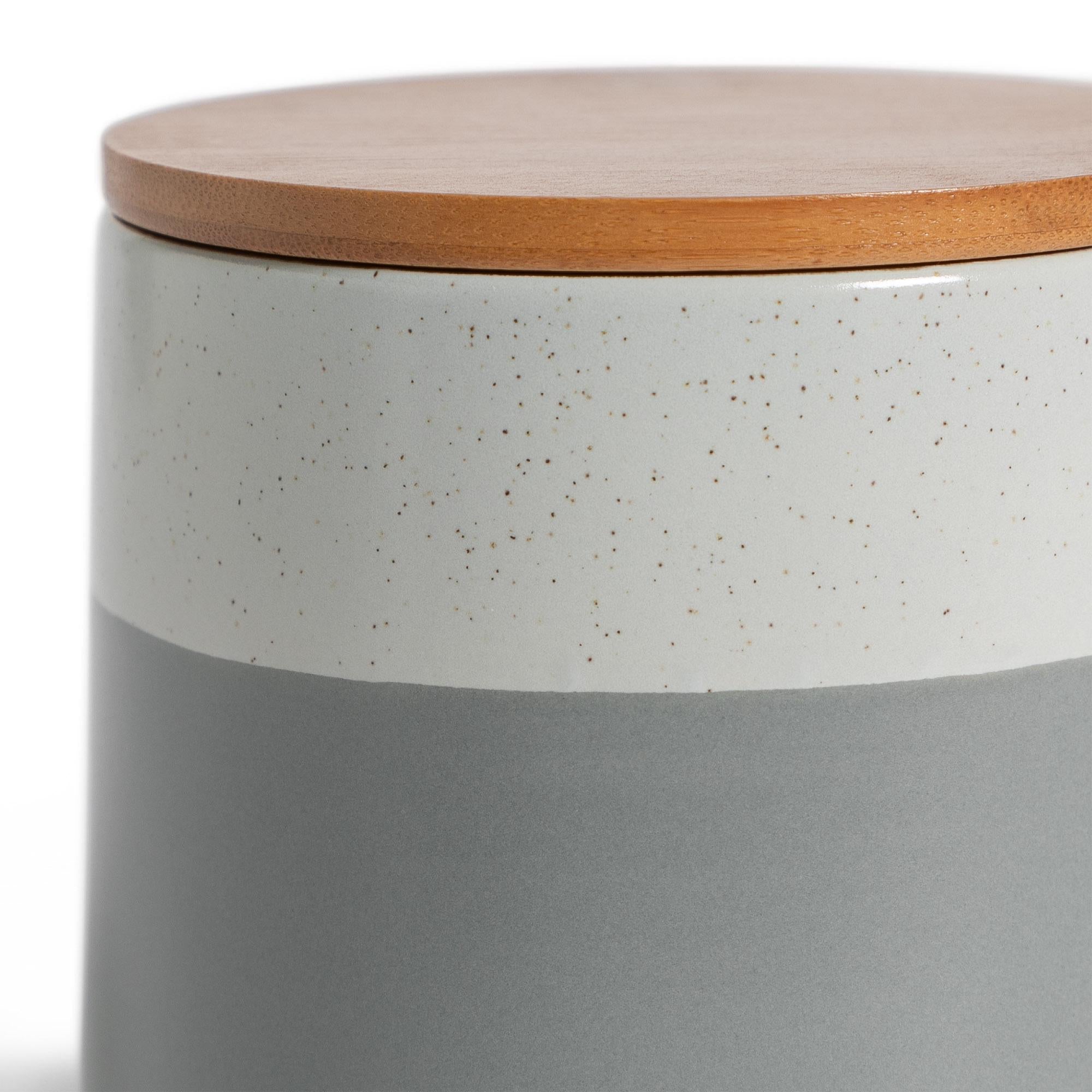 Habitat grey speckle storage canister stoneware, UK version