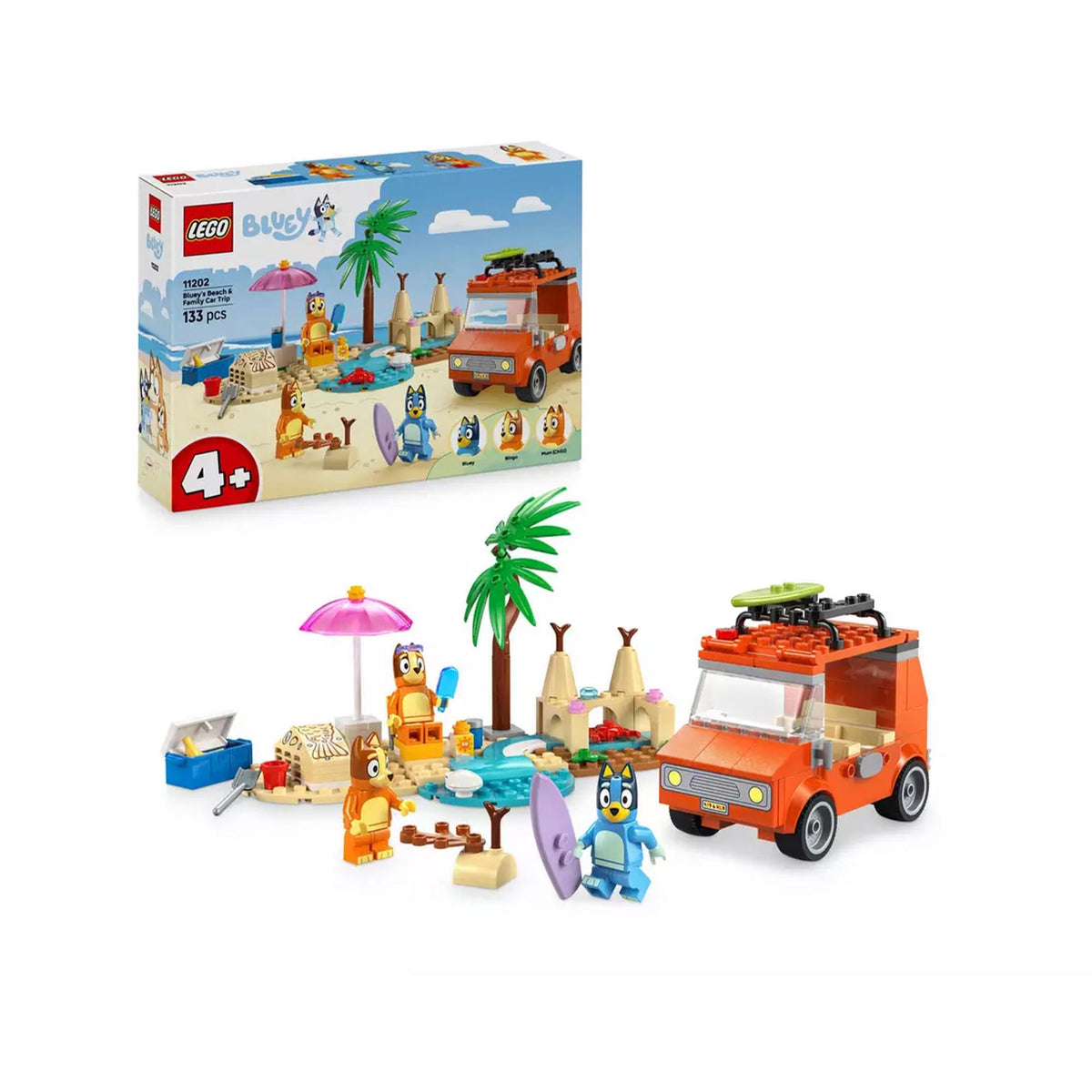LEGO Bluey Beach Car Trip Toy Set 133 pieces - British product