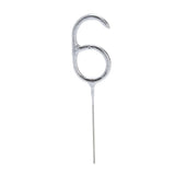 Sainsbury's Home silver number 6 sparkler candle, imported from the UK