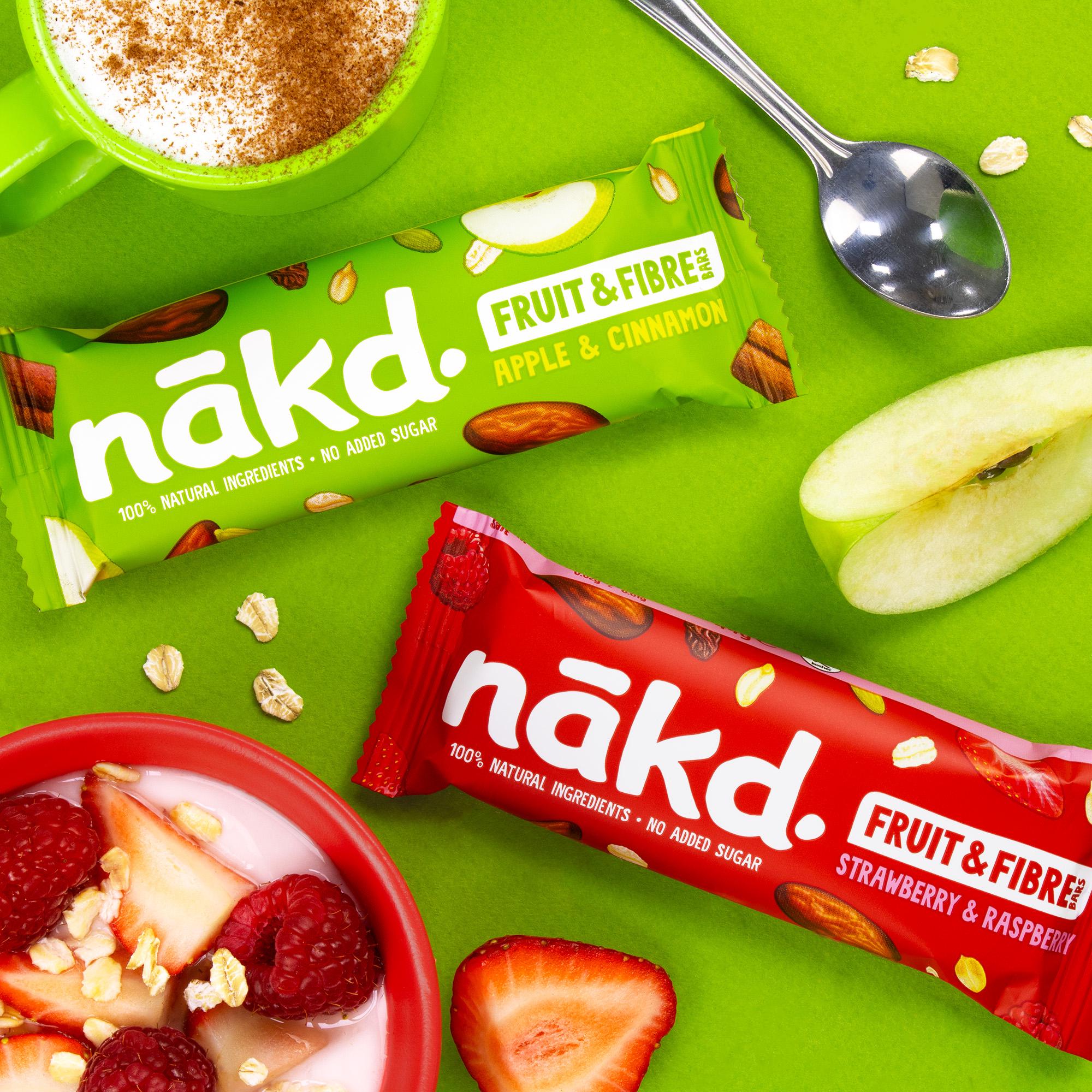 Nakd fruit and fibre bars Apple Cinnamon 3x44g, imported from the UK