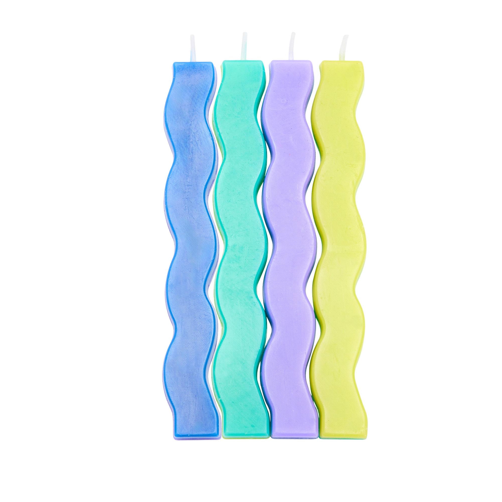 Sainsbury's Home wavy candles 4 pack multicoloured (British brand)