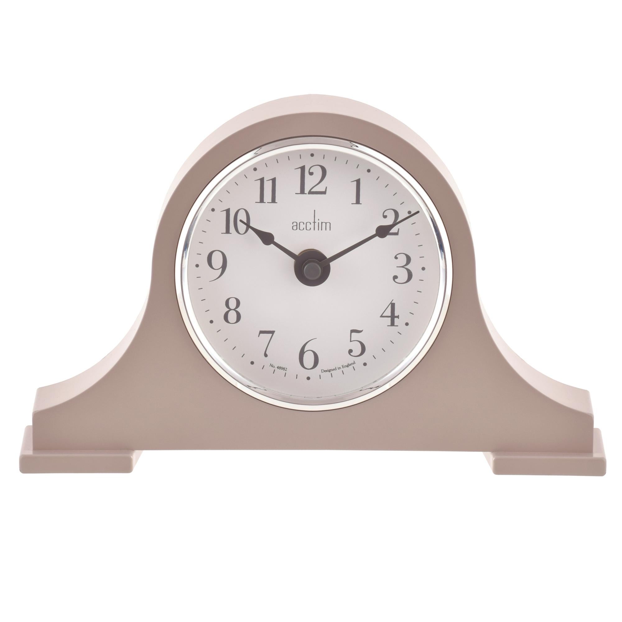 Acctim analogue mantel clock taupe 15cm, UK version