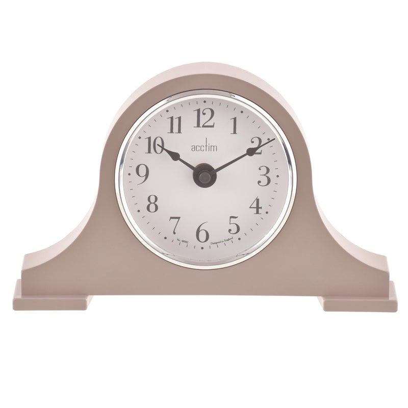 Acctim analogue mantel clock taupe 15cm, UK version