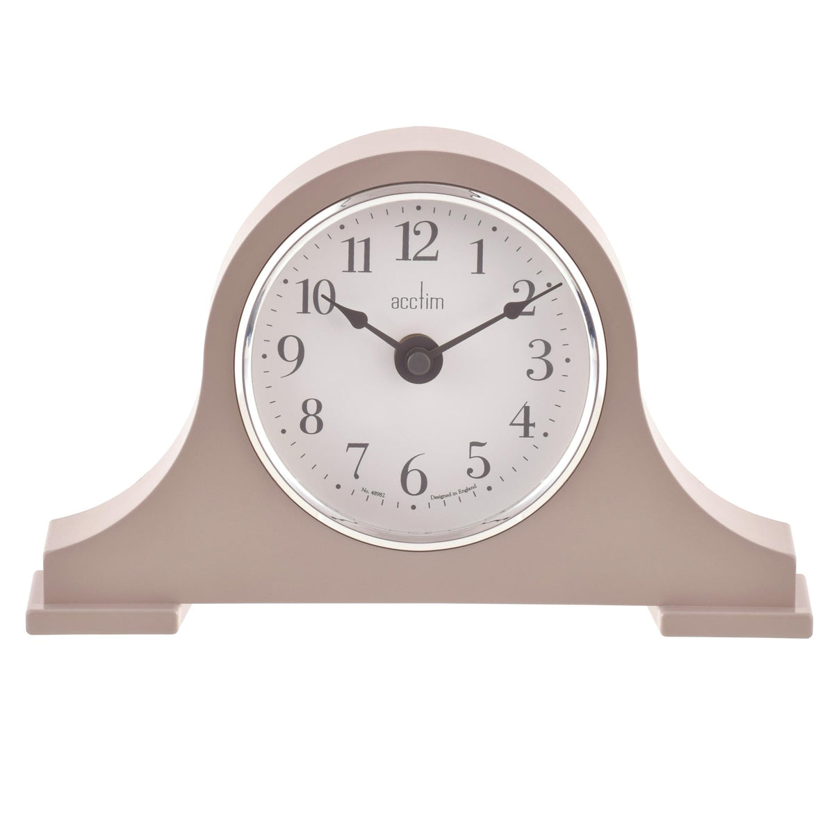 Acctim analogue mantel clock taupe 15cm, UK version