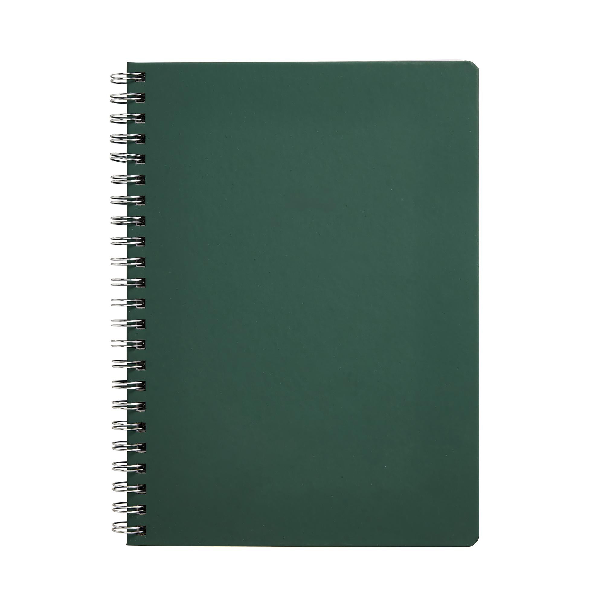 Sainsbury's A4 wiro notebook in khaki with recycled pages, UK version