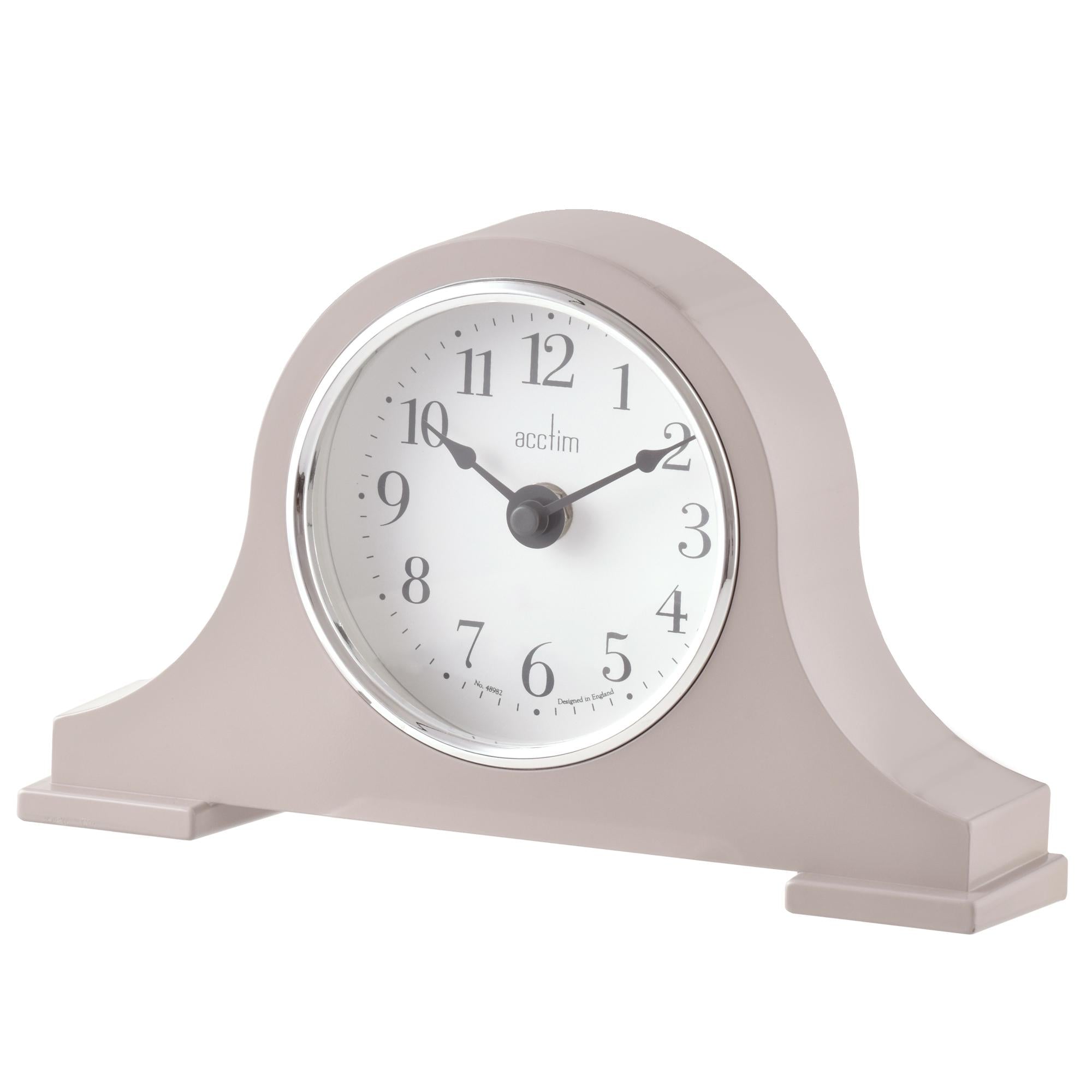 Acctim analogue mantel clock taupe 15cm, UK version