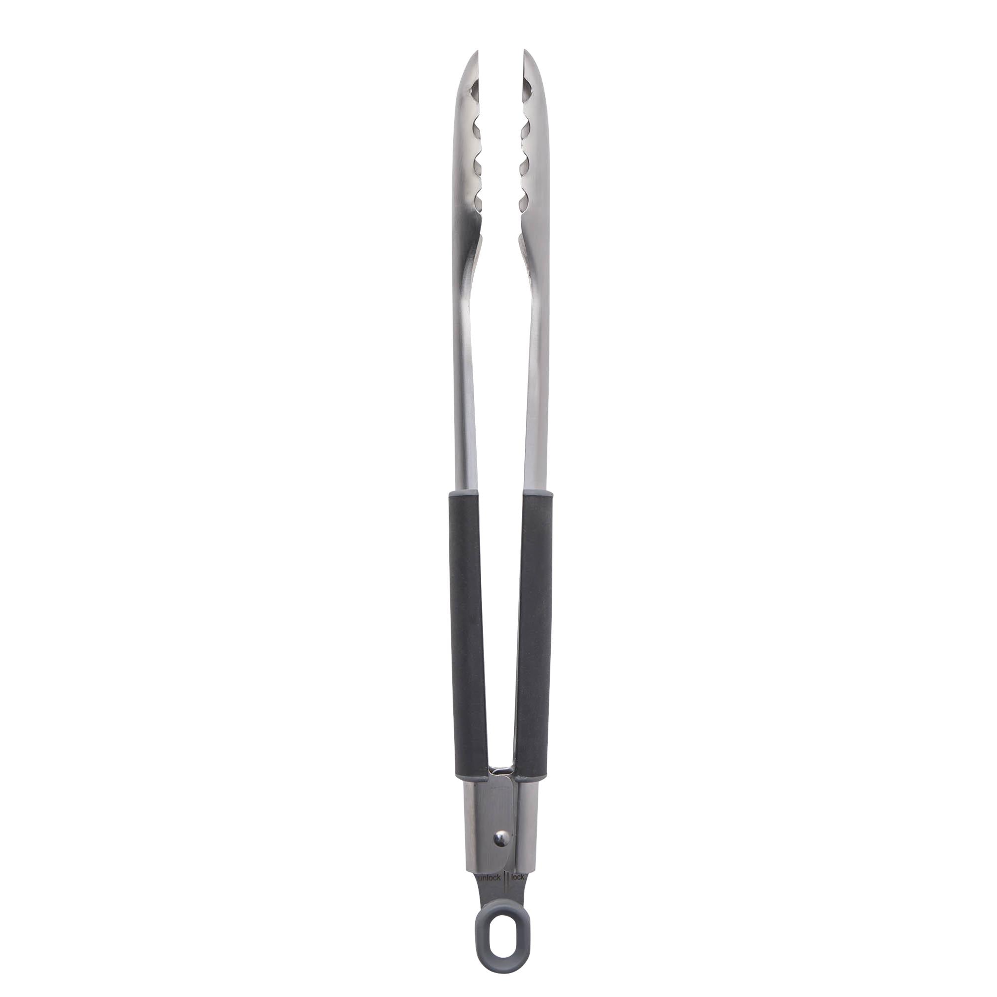 Sainsbury's Home stainless steel tongs with recycled TPR handle - British product