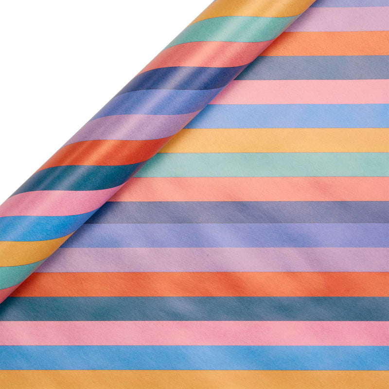 Sainsbury's rainbow stripe birthday wrapping paper 3m (British brand)
