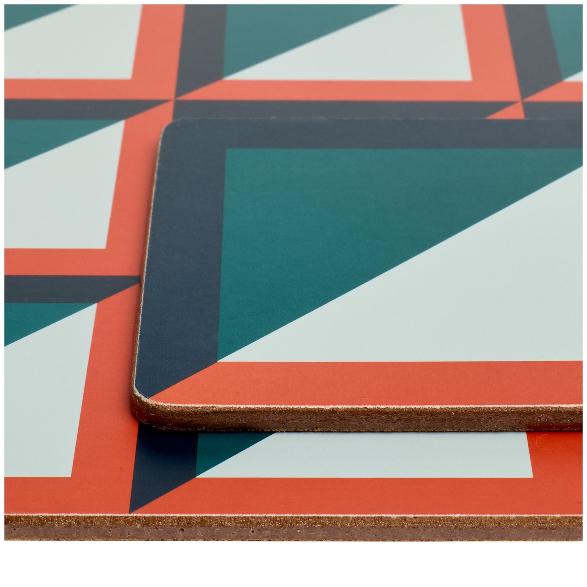 Habitat Geo Cube corkback placemats pack of 4, imported from the UK