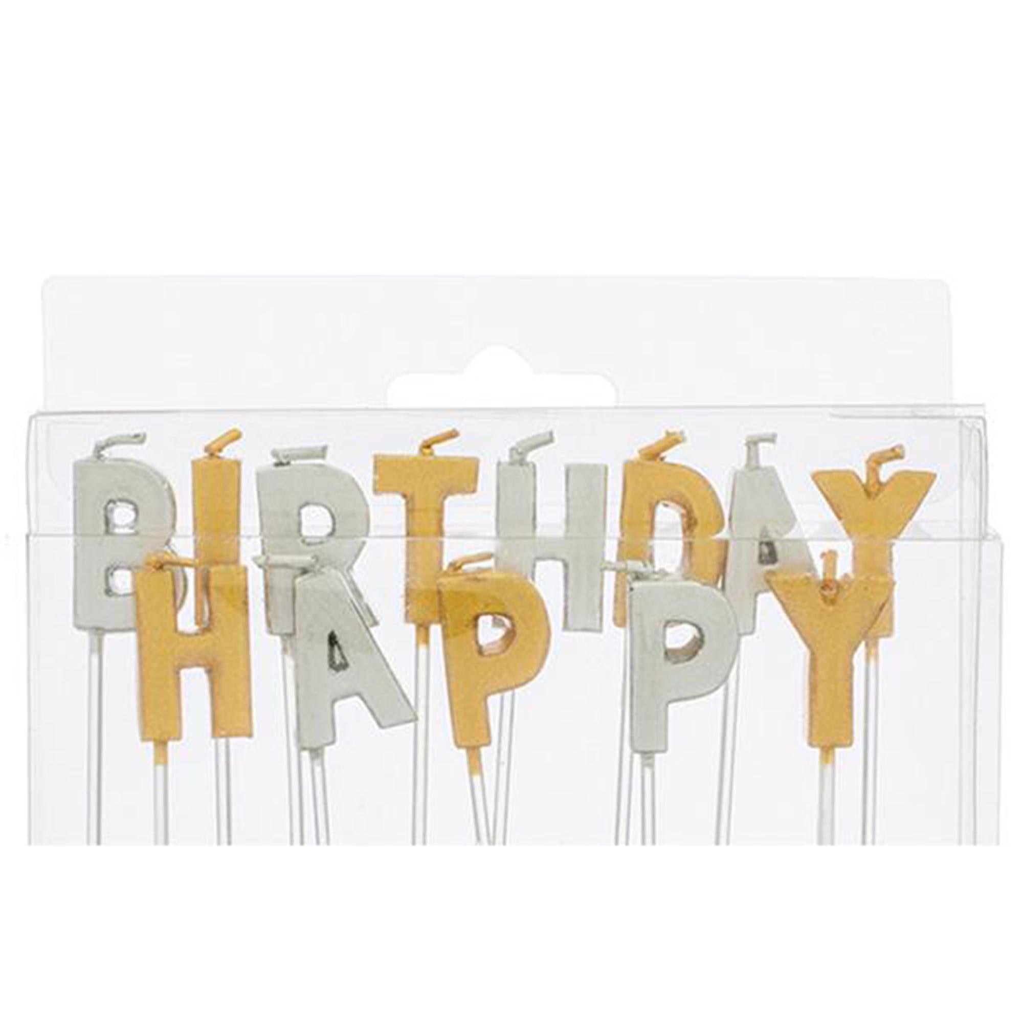 Sainsbury's Home birthday candle metallic gold and silver, imported from the UK