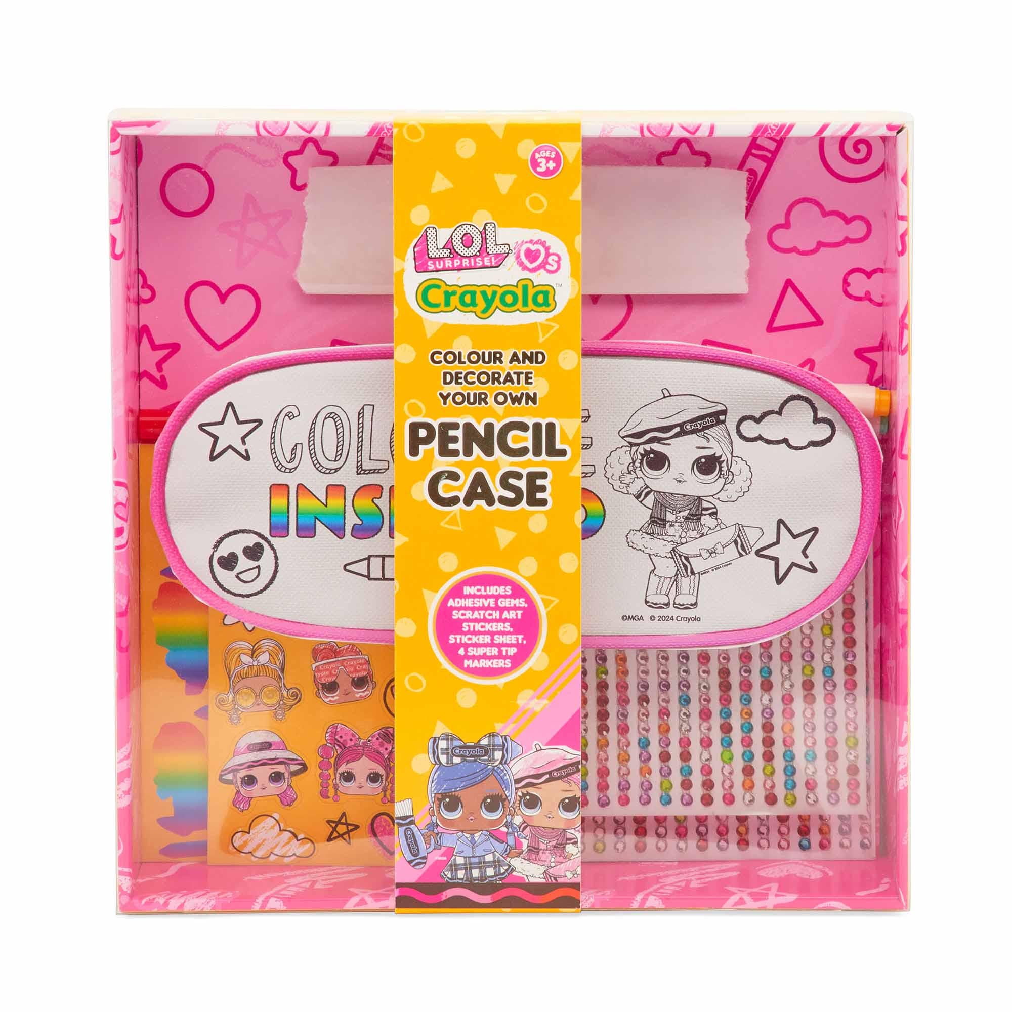 LOL Surprise Loves Crayola Pencil Case Kit 22x8x9.5cm, imported from the UK