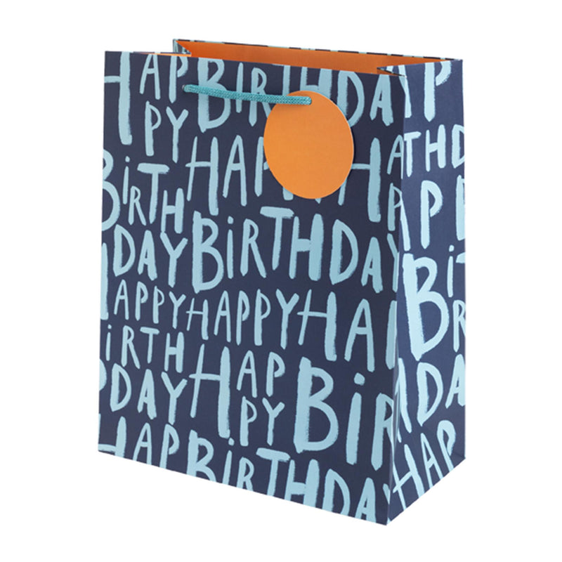 Sainsbury's blue Happy Birthday large gift bag - British product
