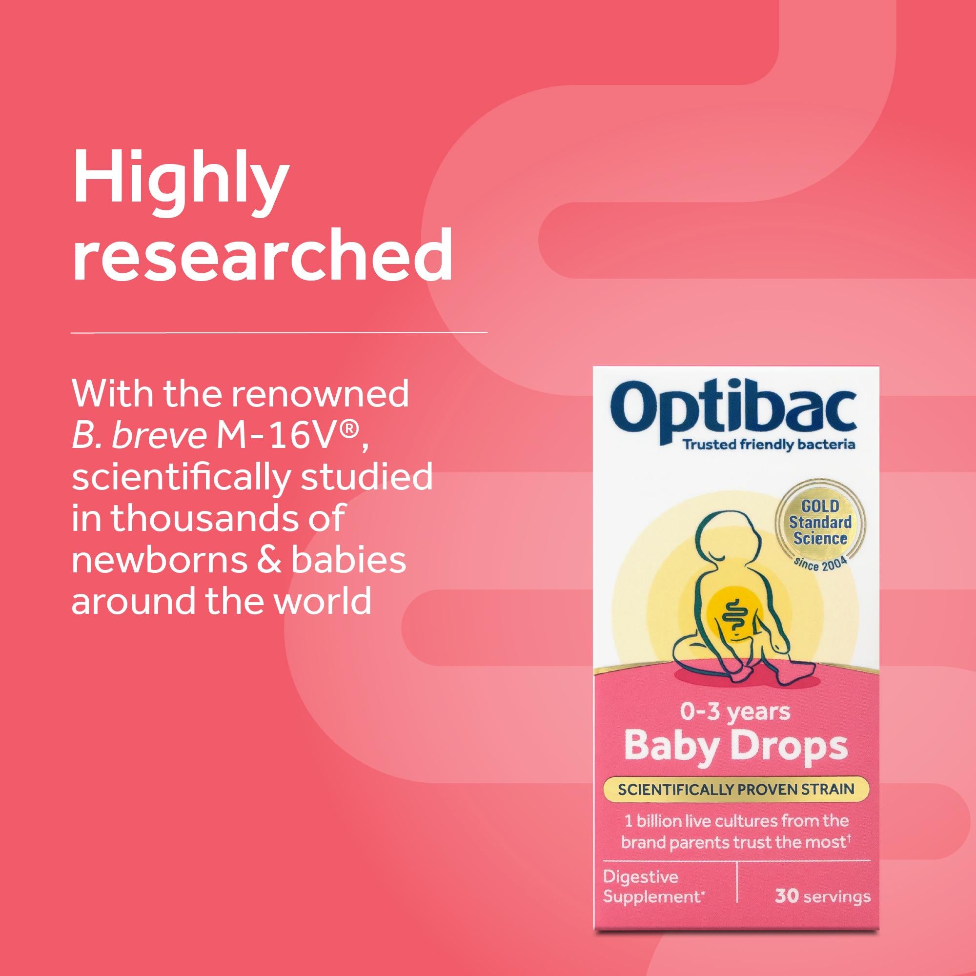 Optibac Baby Drops probiotic supplement 30 doses, imported from the UK